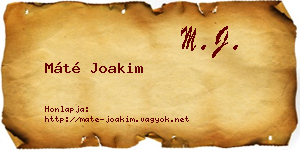 Máté Joakim névjegykártya